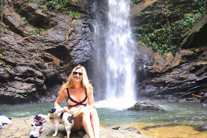 Trinidad Rainforest Hike to Waterfall - Swimming beneath the 65-foot falls